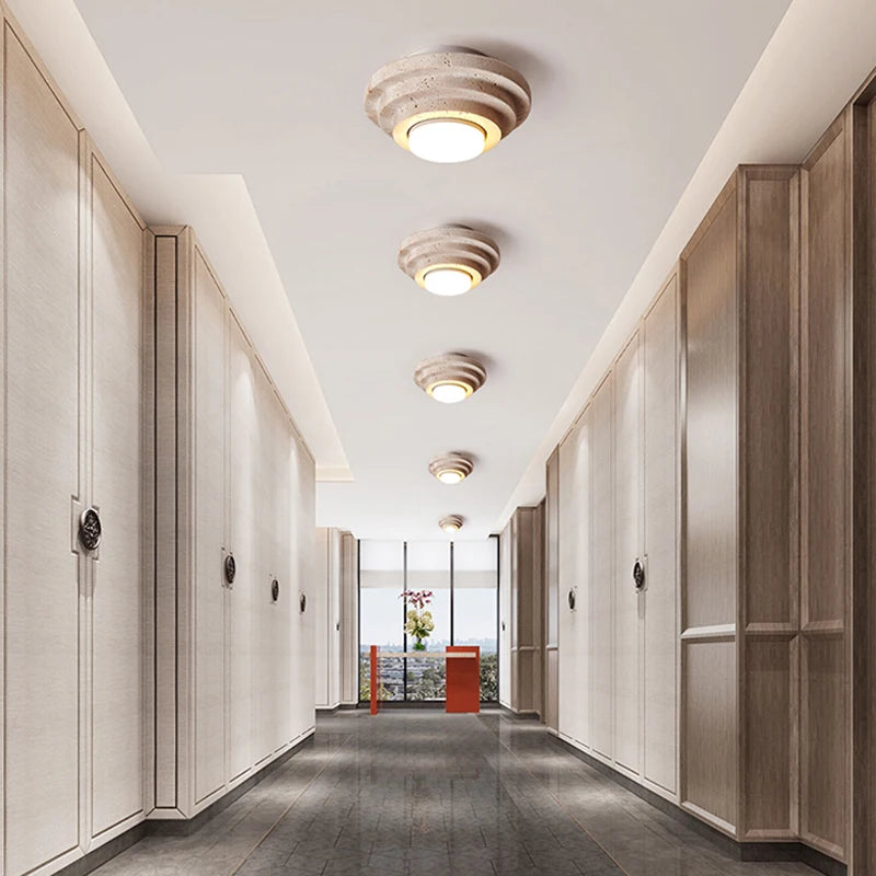 Decorative ceiling light in natural marble - vue 3 sur 7