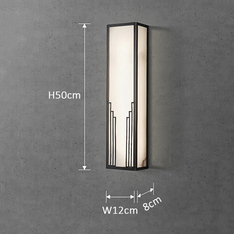 Chinese style marble and copper wall light for hotel decoration