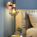Vintage loft style wooden wall light modern indoor lighting