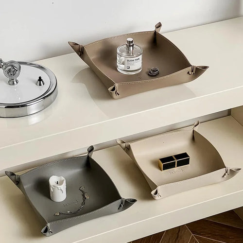 Leather storage tray for dice, jewellery and keys - vue 5 sur 14