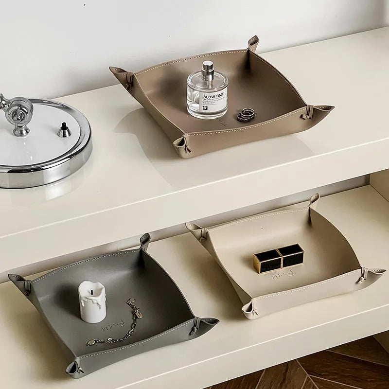 Leather storage tray for dice, jewellery and keys - vue 4 sur 14