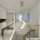 Art deco copper LED chandelier for elegant lighting