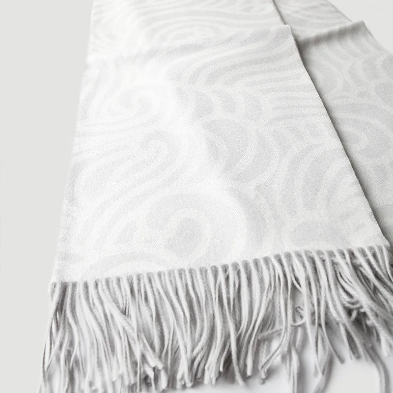 Striped double-sided jacquard cashmere throw blanket, warm travel essential