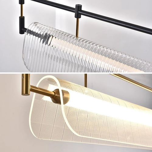 Modern Italian minimalist acrylic LED pendant light - vue 6 sur 18