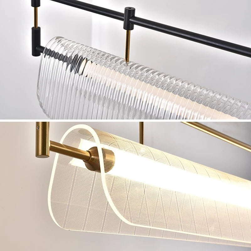 Modern Italian minimalist acrylic LED pendant light - vue 5 sur 18