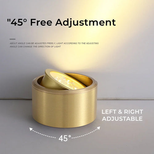 Adjustable copper LED downlight with COB spotlights for home decor - vue 4 sur 8