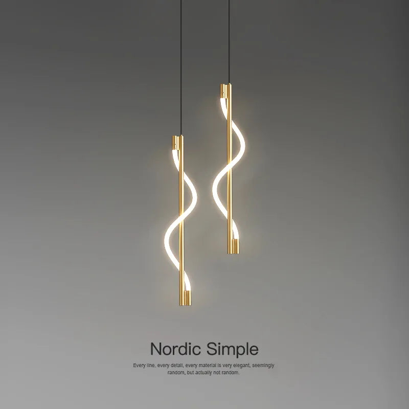 Luxury spiral pendant light with LED dimming remote control