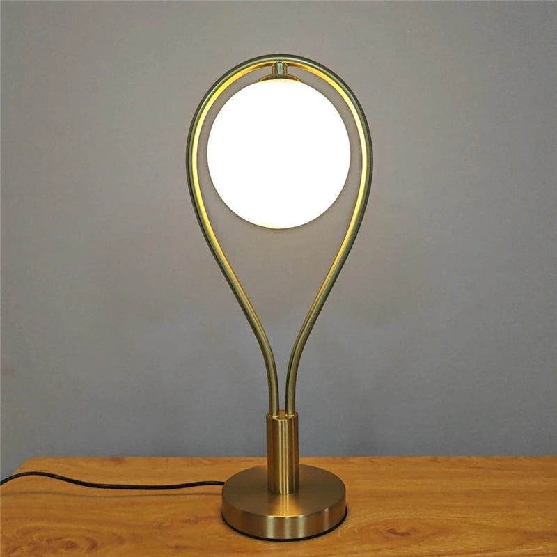 Artistic LED floor lamps with racquet shape and glass globe