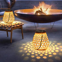 High brightness waterproof solar lantern woven bamboo garden decoration