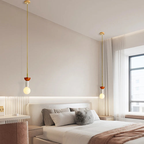 Modern wooden chandelier with LED for home - vue 5 sur 13