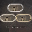 Elliptical smart anti-fog LED wall mirror with three colour settings