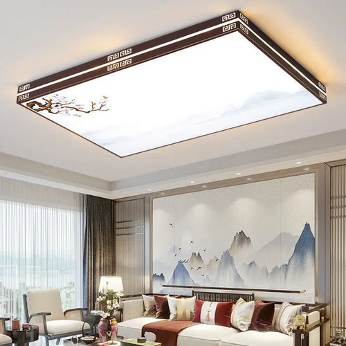 Modern rectangular LED ceiling chandelier for indoor lighting - vue 3 sur 14