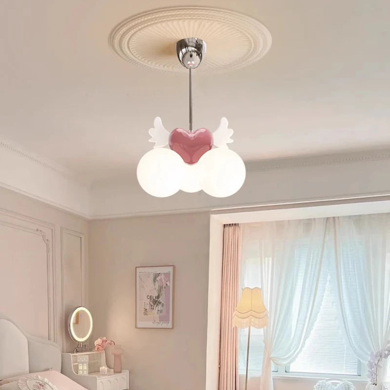 Romantic chandelier for children's bedroom princess glass decor