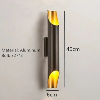 Nordic aluminium wall light with modern LED lighting