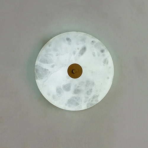 Round marble wall light with backlight for hotel - vue 5 sur 9