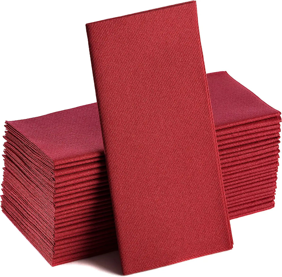 Linen-effect disposable paper napkins, pack of 100