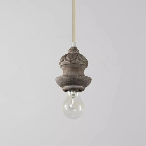 Retro country-style wood-effect pendant light for indoor use