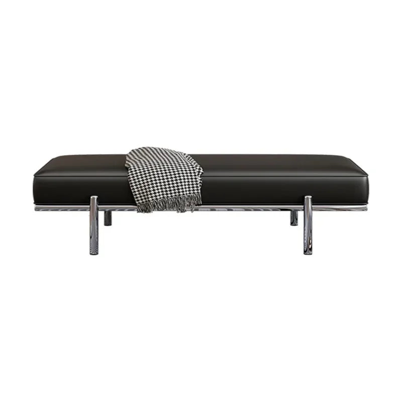 Stainless Steel Shoe Changing Bench, Long Stool, Italian Minimalist Leather, Bed-End Seat, Light, Luxury - vue 6 sur 42