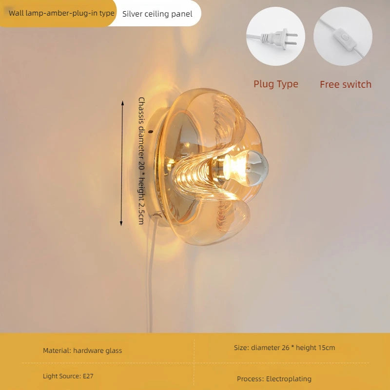 Modern glass wall light for interior decoration and lighting - vue 8 sur 11