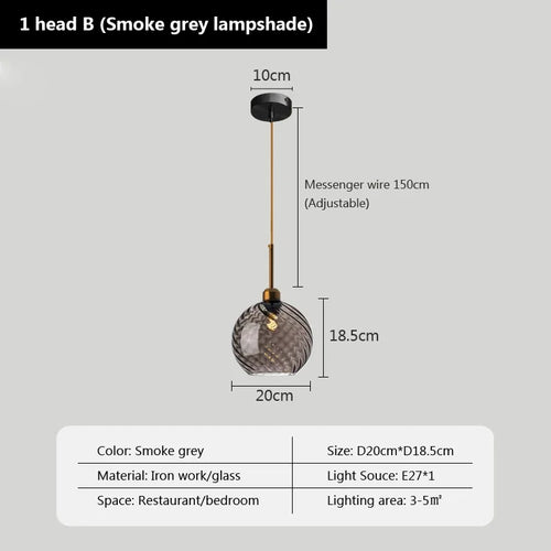 Modern glass pendant light for decorative indoor lighting - vue 22 sur 22