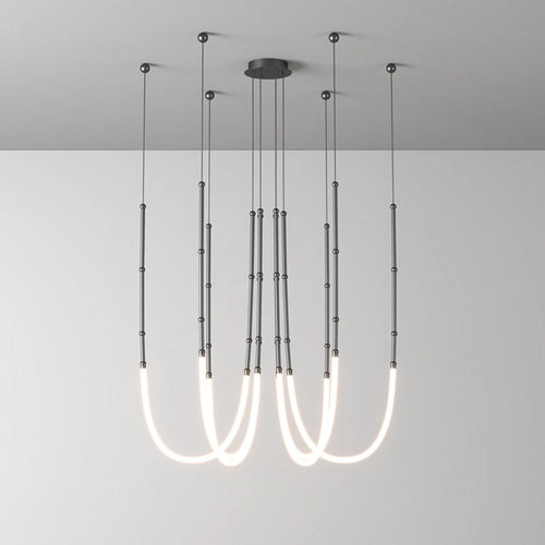 Art deco LED pendant chandelier - vue 5 sur 16