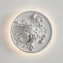 Retro circular white glass shade wall light