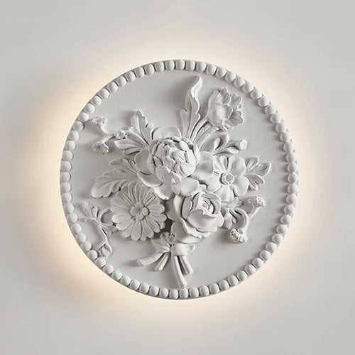 Retro circular white glass shade wall light - vue 2 sur 12
