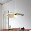 Loft style metal and fabric lotus pendant light
