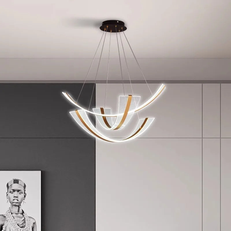 Modern LED decorative chandelier for dining room and indoor lighting - vue 4 sur 9