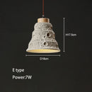 Wabi-sabi cement and travertine pendant light for interior decoration