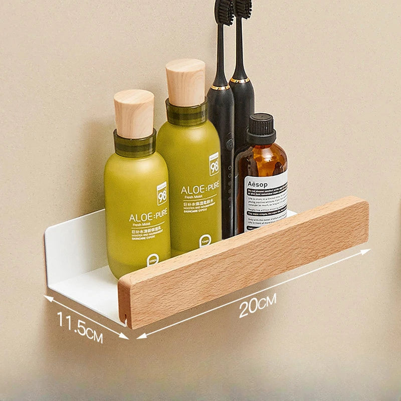 Wall-Mounted bathroom shelf，Punch Storage Holders Racks,floating shelves for wall， living room no-hole punching Storage Shelves - vue 15 sur 16