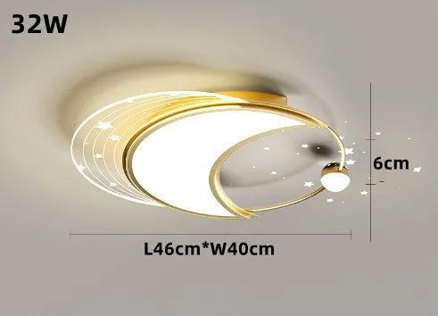 Modern iron chandelier with star design LED lighting
