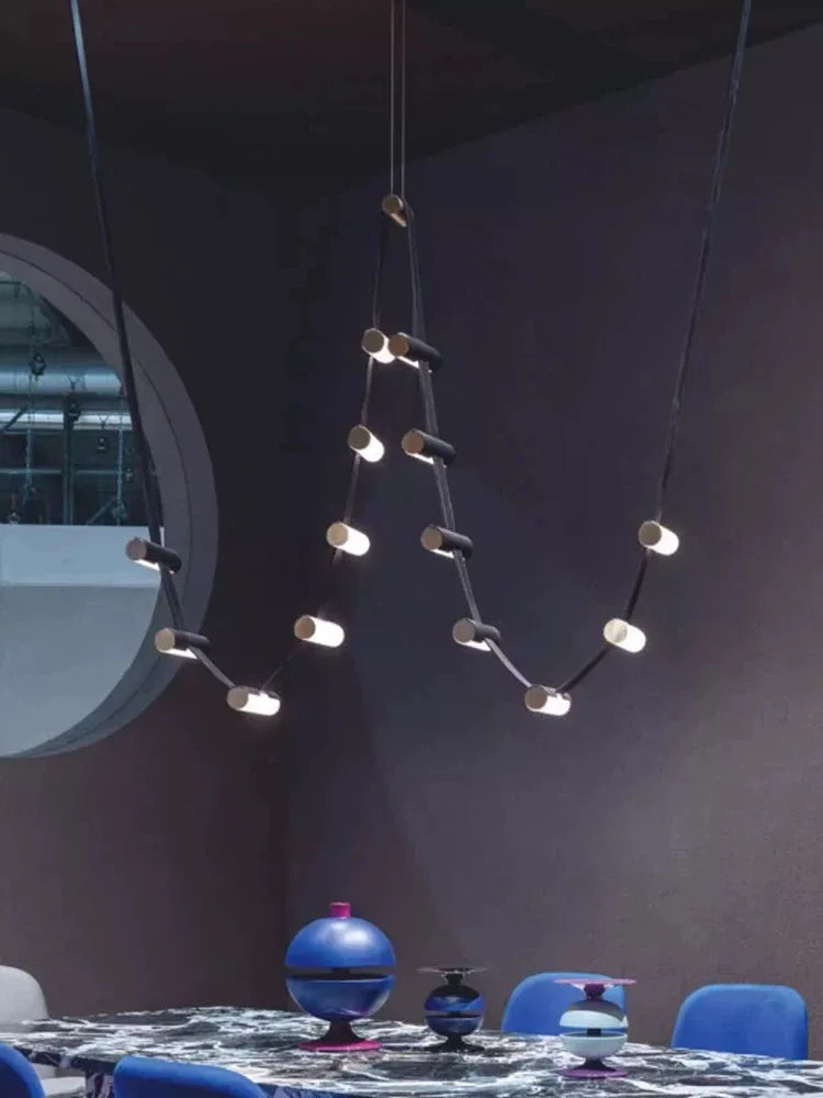 Nordic leather designer chandelier for decorative pendant lighting - vue 5 sur 6