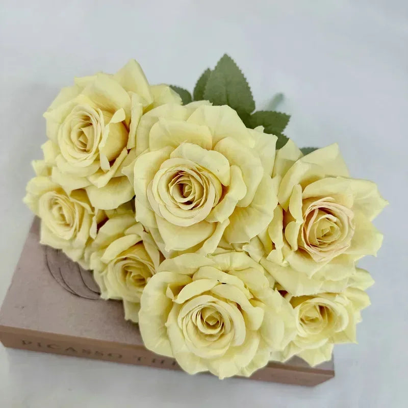 Artificial silk rose bouquet for festive decoration - vue 10 sur 15