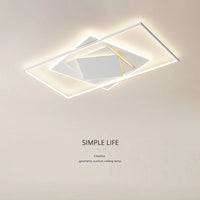 Minimalist geometric LED ceiling light rectangular and round