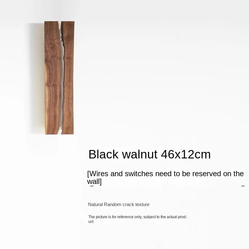 Solid wood wabi-sabi wall light for interior decor - vue 11 sur 11