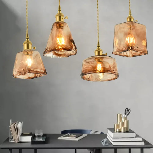 Nordic retro glass chandelier for café and restaurant - vue 2 sur 10