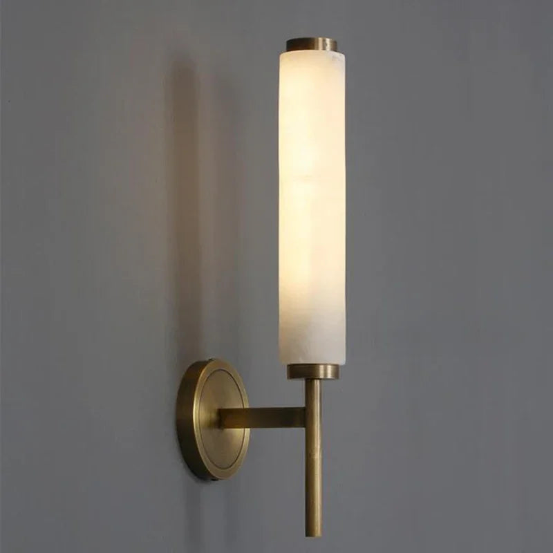 Modern wall light in copper and natural marble with elegant design