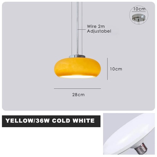 Nordic retro Bauhaus chandelier in metal and glass - vue 12 sur 14