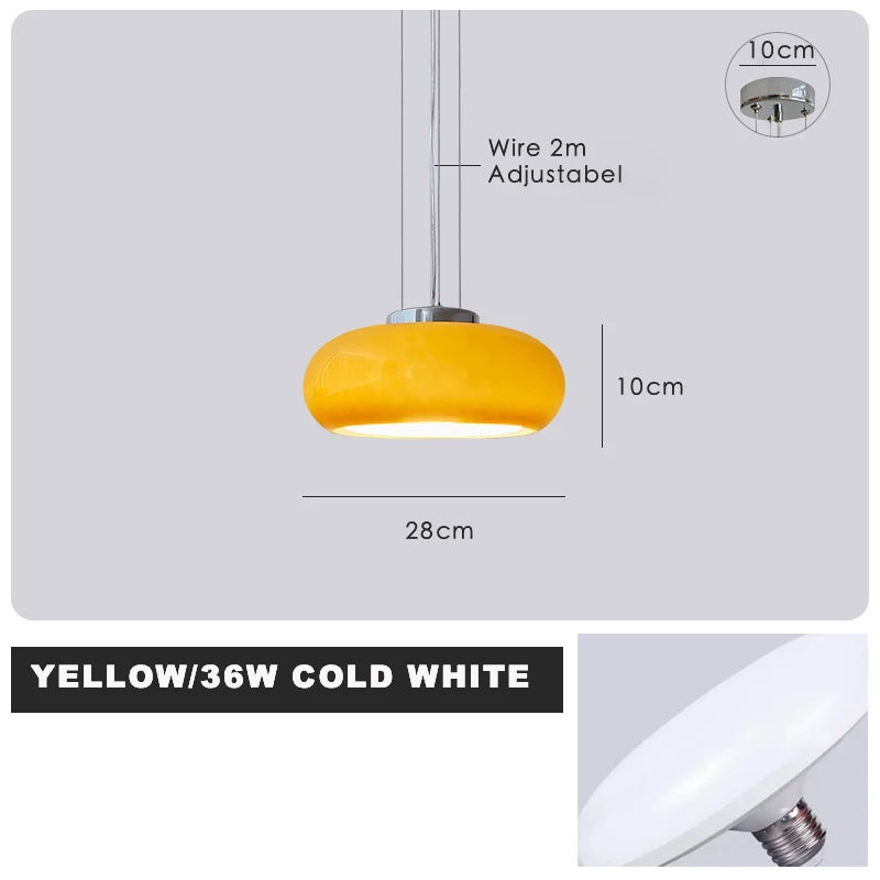 Nordic retro Bauhaus chandelier in metal and glass - vue 12 sur 14