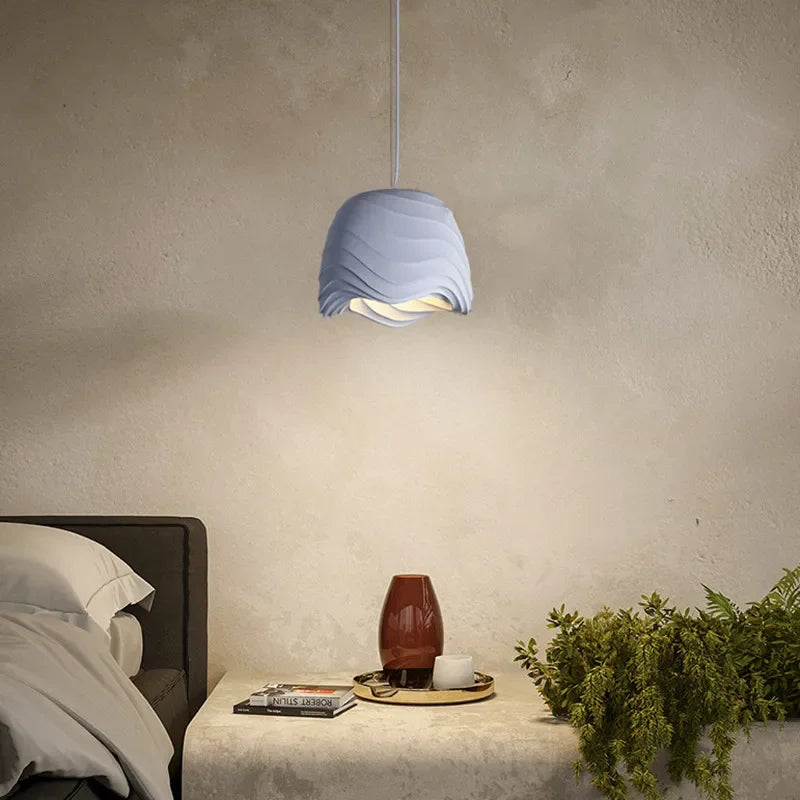 Nordic Wabi-Sabi Wind Chandelier Dining Room LED Pendant Lights Bedroom Study Hanging Lamp Home Decor Cafe Hanging Lamps Fixture - vue 3 sur 13