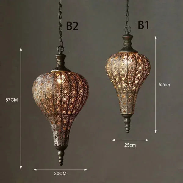 Vintage exotic birdcage pendant light