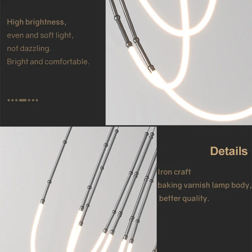 Modern minimalist pendant chandelier for bar or restaurant - vue 7 sur 14