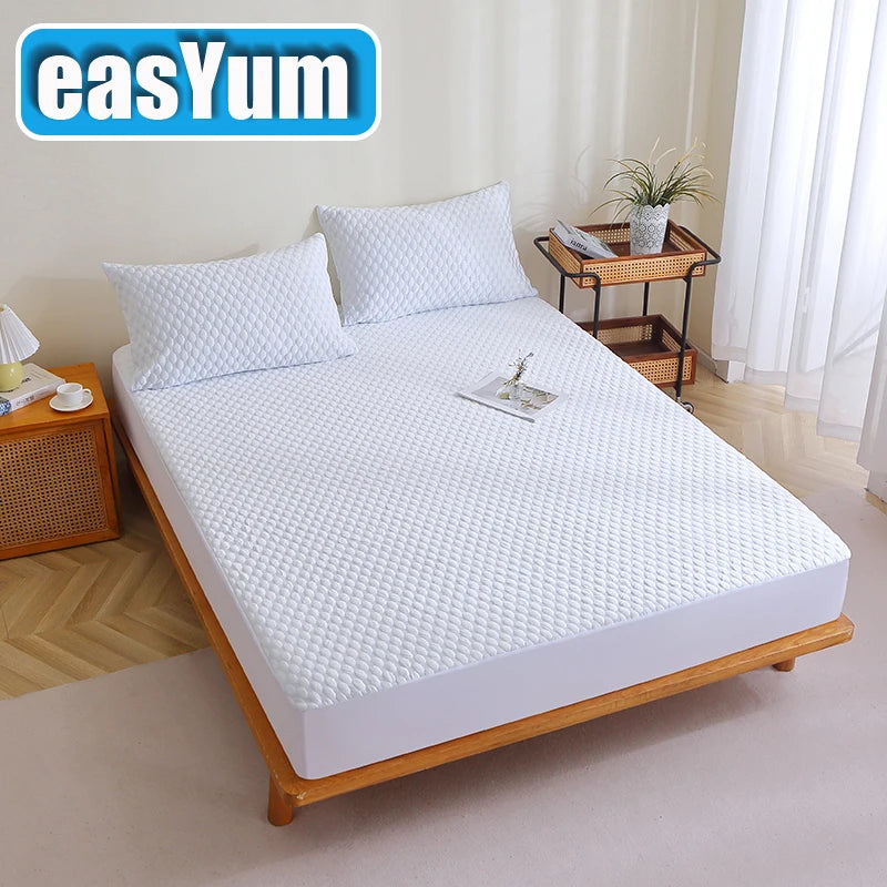 EU Size 35% Bamboo Fiber 65% Polyester, cooling feeling, 30cm Protective Height, Mattress Pad Protector - vue 1 sur 7