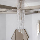 Modern long crystal chandelier for luxury villa