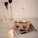 Romantic wooden heart candle holder for valentine's day
