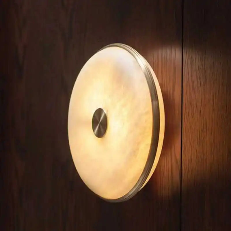 Spanish natural marble luxury copper wall light with creative design
