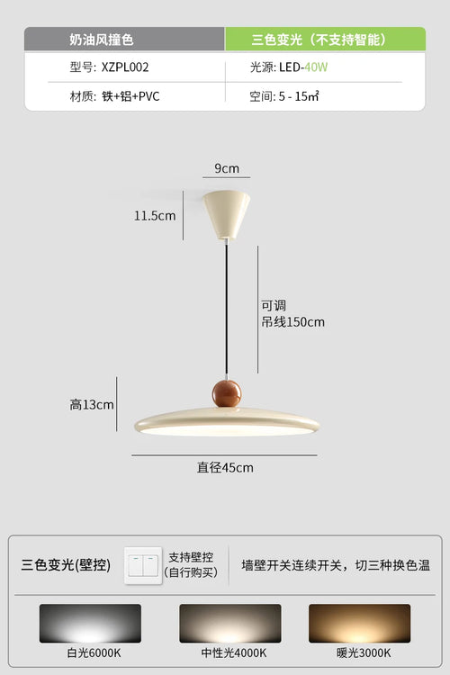 Designer flying saucer pendant light for modern decor - vue 10 sur 10