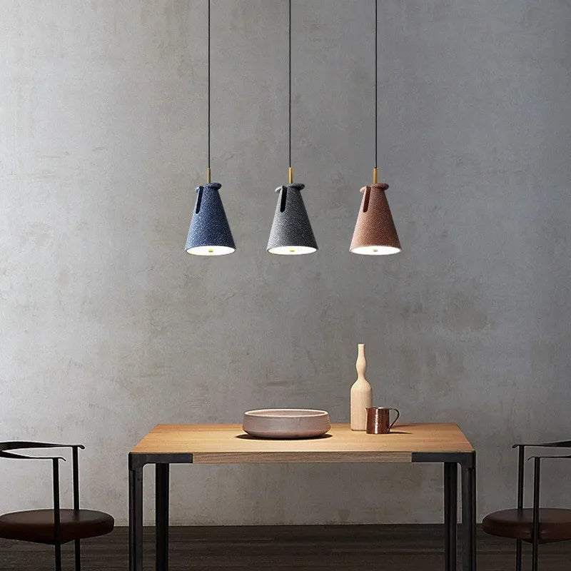 Nordic terrazzo pendant light for modern lighting - vue 3 sur 12