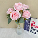 Elegant artificial silk rose bouquet for bride and home decoration